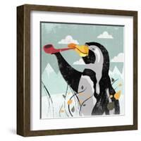 Penguin Stroll-Anna Polanski-Framed Art Print