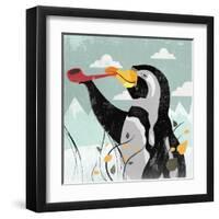 Penguin Stroll-Anna Polanski-Framed Art Print