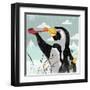 Penguin Stroll-Anna Polanski-Framed Art Print