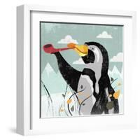 Penguin Stroll-Anna Polanski-Framed Art Print