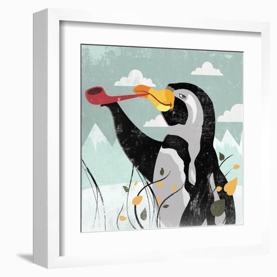 Penguin Stroll-Anna Polanski-Framed Art Print