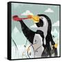 Penguin Stroll-Anna Polanski-Framed Stretched Canvas