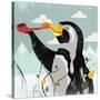 Penguin Stroll-Anna Polanski-Stretched Canvas