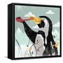 Penguin Stroll-Anna Polanski-Framed Stretched Canvas