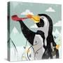 Penguin Stroll-Anna Polanski-Stretched Canvas