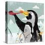 Penguin Stroll-Anna Polanski-Stretched Canvas