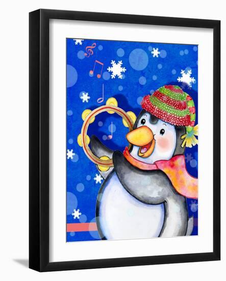 Penguin Tambourine-Valarie Wade-Framed Giclee Print