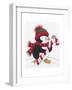 Penguin with Mouse on a Candy Cane-Beverly Johnston-Framed Giclee Print