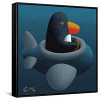 Penguin-Chris Miles-Framed Stretched Canvas