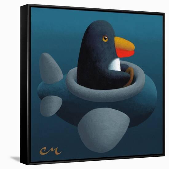 Penguin-Chris Miles-Framed Stretched Canvas