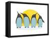 Penguins and Sun. Illustration of Penguins Birds Standing. Vector Eps8-Popmarleo-Framed Stretched Canvas