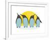 Penguins and Sun. Illustration of Penguins Birds Standing. Vector Eps8-Popmarleo-Framed Art Print