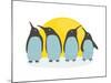 Penguins and Sun. Illustration of Penguins Birds Standing. Vector Eps8-Popmarleo-Mounted Art Print