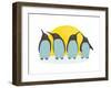 Penguins and Sun. Illustration of Penguins Birds Standing. Vector Eps8-Popmarleo-Framed Art Print