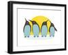 Penguins and Sun. Illustration of Penguins Birds Standing. Vector Eps8-Popmarleo-Framed Art Print