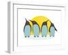 Penguins and Sun. Illustration of Penguins Birds Standing. Vector Eps8-Popmarleo-Framed Art Print