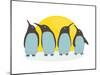 Penguins and Sun. Illustration of Penguins Birds Standing. Vector Eps8-Popmarleo-Mounted Art Print