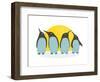 Penguins and Sun. Illustration of Penguins Birds Standing. Vector Eps8-Popmarleo-Framed Art Print