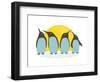 Penguins and Sun. Illustration of Penguins Birds Standing. Vector Eps8-Popmarleo-Framed Art Print