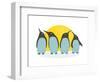 Penguins and Sun. Illustration of Penguins Birds Standing. Vector Eps8-Popmarleo-Framed Art Print