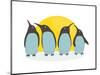 Penguins and Sun. Illustration of Penguins Birds Standing. Vector Eps8-Popmarleo-Mounted Art Print