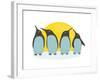 Penguins and Sun. Illustration of Penguins Birds Standing. Vector Eps8-Popmarleo-Framed Art Print