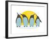 Penguins and Sun. Illustration of Penguins Birds Standing. Vector Eps8-Popmarleo-Framed Art Print