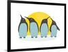 Penguins and Sun. Illustration of Penguins Birds Standing. Vector Eps8-Popmarleo-Framed Art Print