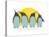 Penguins and Sun. Illustration of Penguins Birds Standing. Vector Eps8-Popmarleo-Stretched Canvas