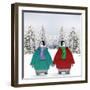 Penguins in Duffle Coats and Scarves Holding-null-Framed Photographic Print