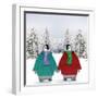 Penguins in Duffle Coats and Scarves Holding-null-Framed Photographic Print