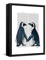 Penguins in Love-Fab Funky-Framed Stretched Canvas