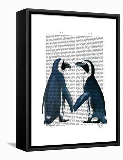 Penguins in Love-Fab Funky-Framed Stretched Canvas