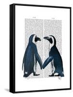 Penguins in Love-Fab Funky-Framed Stretched Canvas