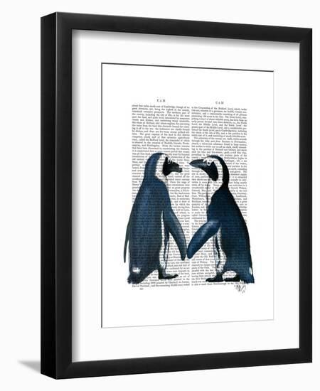 Penguins in Love-Fab Funky-Framed Art Print