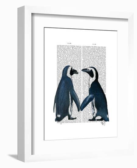 Penguins in Love-Fab Funky-Framed Art Print