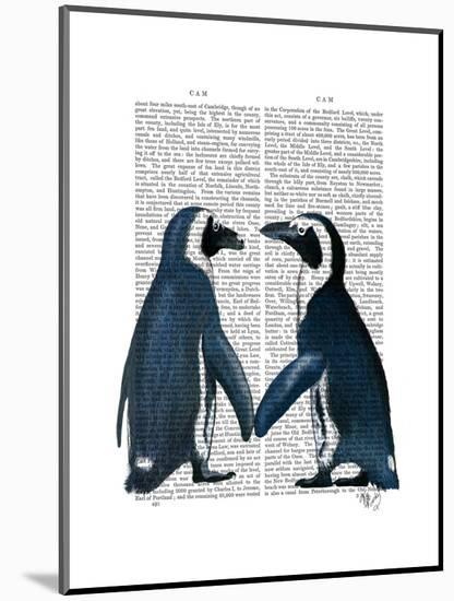 Penguins in Love-Fab Funky-Mounted Art Print