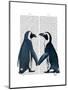 Penguins in Love-Fab Funky-Mounted Art Print