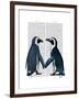 Penguins in Love-Fab Funky-Framed Art Print