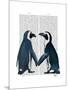 Penguins in Love-Fab Funky-Mounted Art Print