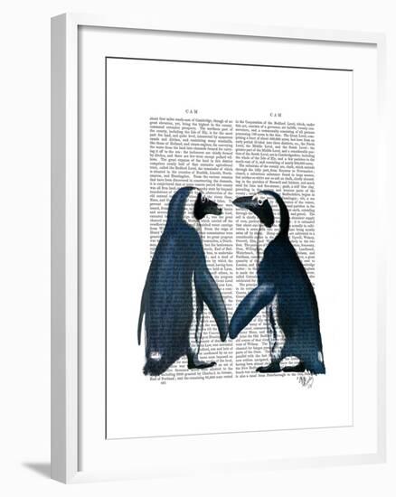 Penguins in Love-Fab Funky-Framed Art Print