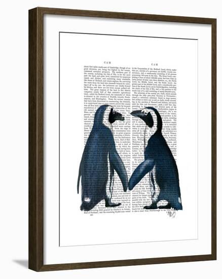 Penguins in Love-Fab Funky-Framed Art Print