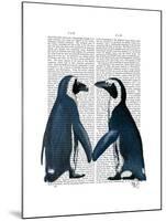 Penguins in Love-Fab Funky-Mounted Art Print