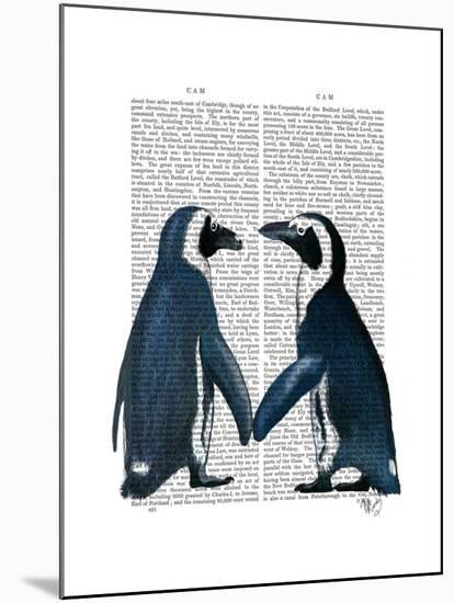 Penguins in Love-Fab Funky-Mounted Art Print