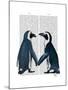 Penguins in Love-Fab Funky-Mounted Art Print