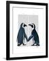 Penguins in Love-Fab Funky-Framed Art Print