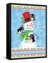 Penguins & Snowman-Teresa Woo-Framed Stretched Canvas