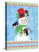 Penguins & Snowman-Teresa Woo-Stretched Canvas