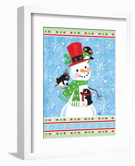 Penguins & Snowman-Teresa Woo-Framed Art Print