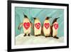 Penguins Spelling Out Love-null-Framed Art Print